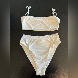 L Space high waisted bikini • small top • medium bottom • white